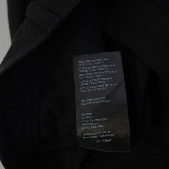 Free People Black Dress Pants Pleated Cuffed Mid Rise‎ 2 31/28 Polyester Blend - Picture 7 of 7